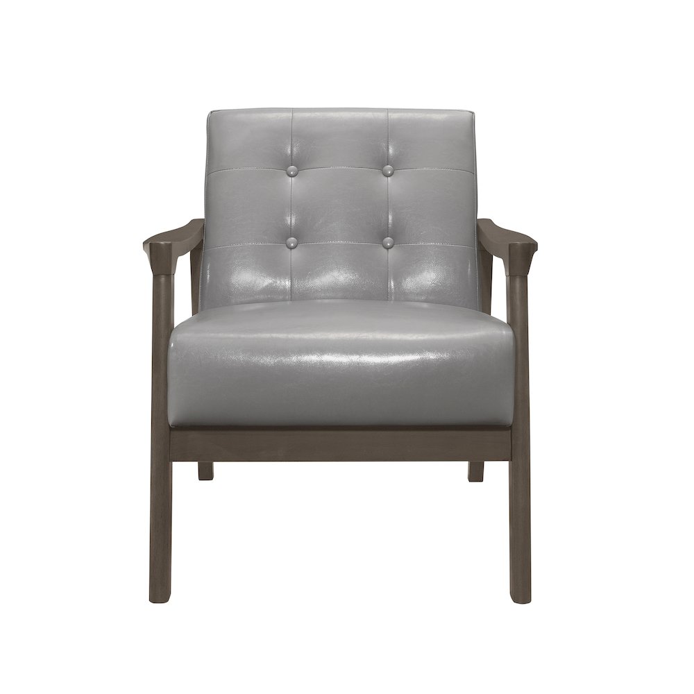 Alby Faux leather Accent Chair in Gray