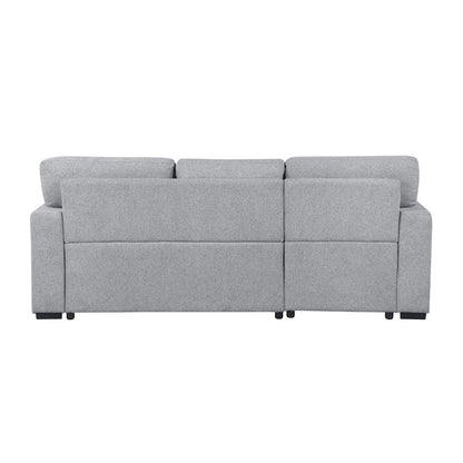 Pompano Boucle Sectional with Left Chaise, Pull-out Bed in Gray