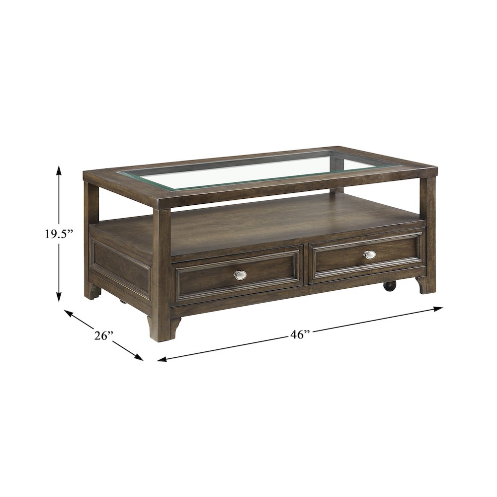 Auburn Asian Hardwood Cocktail Table in Charcoal Brown