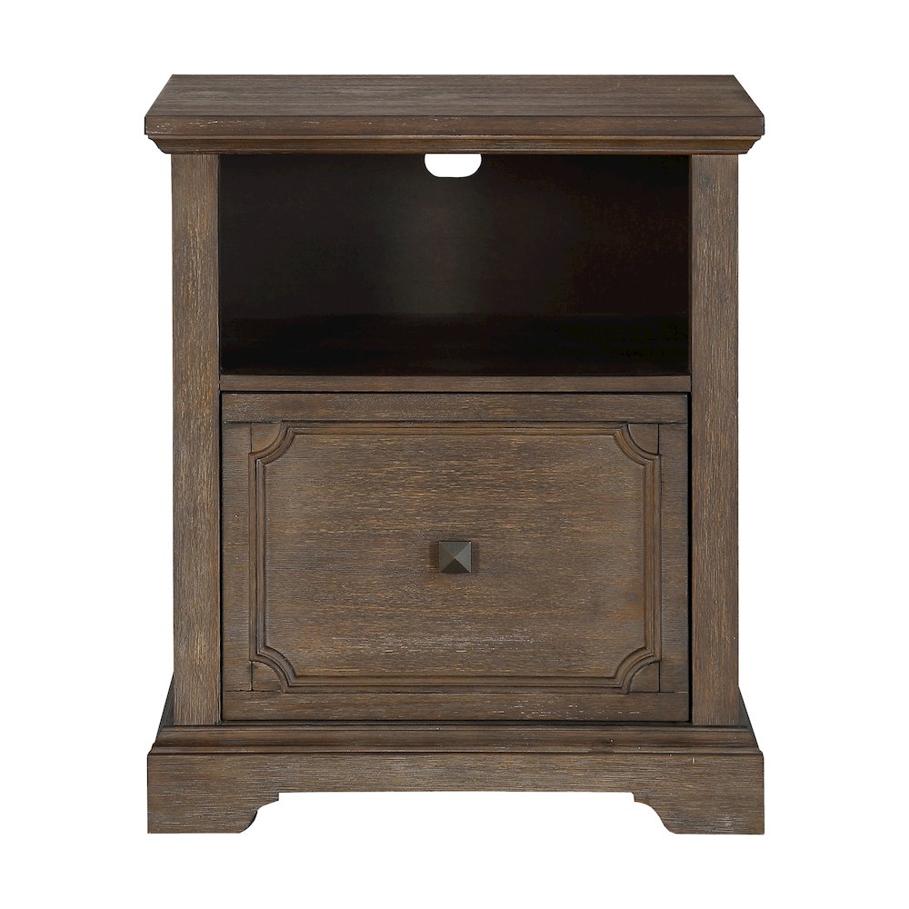 Toulon Pine Lateral File with Casters in Wire-Brushed Power Glaze Oak