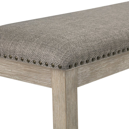 Southlake Textured Dining Room Bench in Light gray