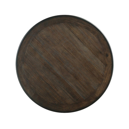 Asher Wood Counter Height Dining Room Table in Brown and Black Finish
