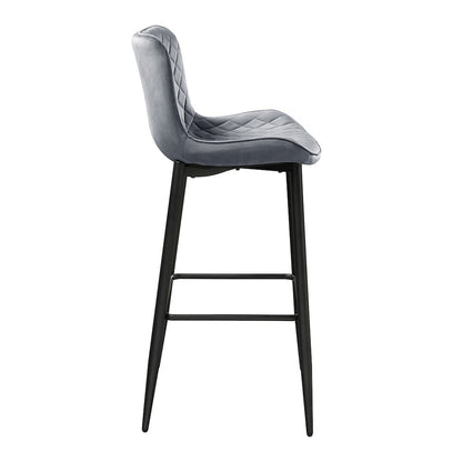 Nya Velvet Pub Height Chair in Dark gray