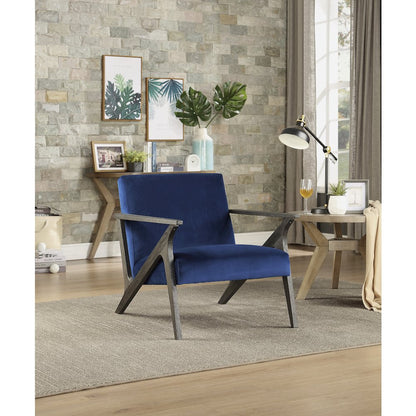 Coriana Velvet Accent Chair in Navy