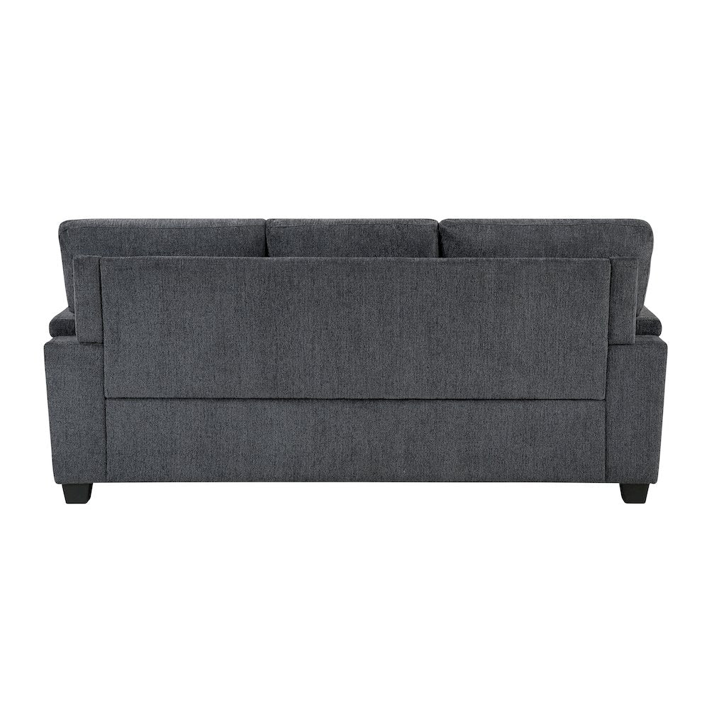 Chelsea Chenille 3pc Set: Sofa, Loveseat, Chair in Dark Gray