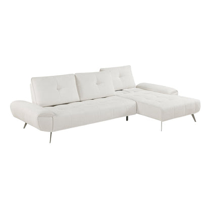 Dominic Chenille 2-Piece Sectional with Right Chaise in Beige