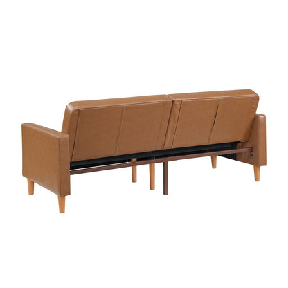 Carlton Faux Leather Elegant Lounger in Camel