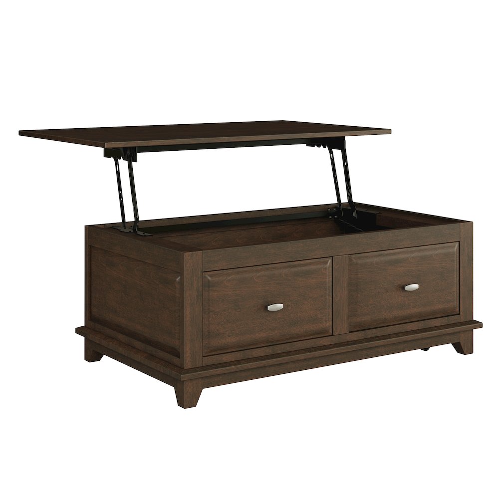 Minot Asian Hardwood Cocktail Table in Brown Cherry