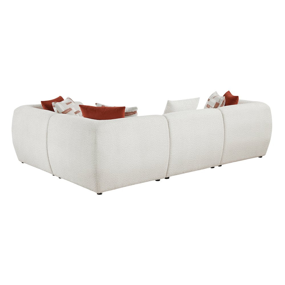 Franz Chenille 4-Piece Modular Sectional in Beige