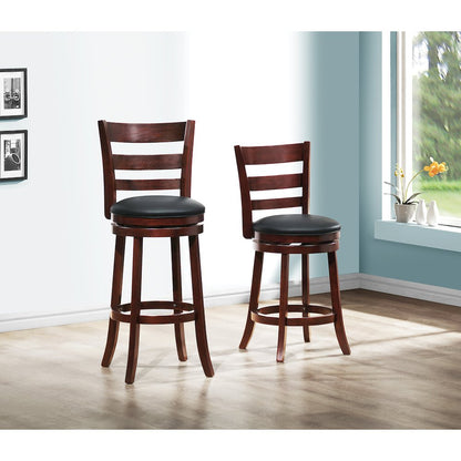 Edmond Solid Wood Swivel Counter Height Chair in Black