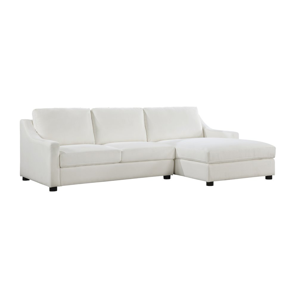 Zayden Textured 2-Piece Sectional with Right Chaise in Ivory