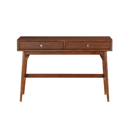 Frolic Rubberwood Sofa Table with Two Functional Drawers in Brown
