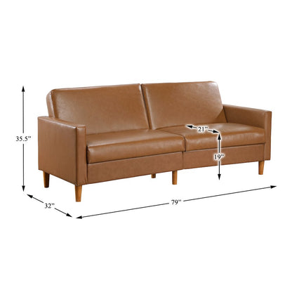 Carlton Faux Leather Elegant Lounger in Camel