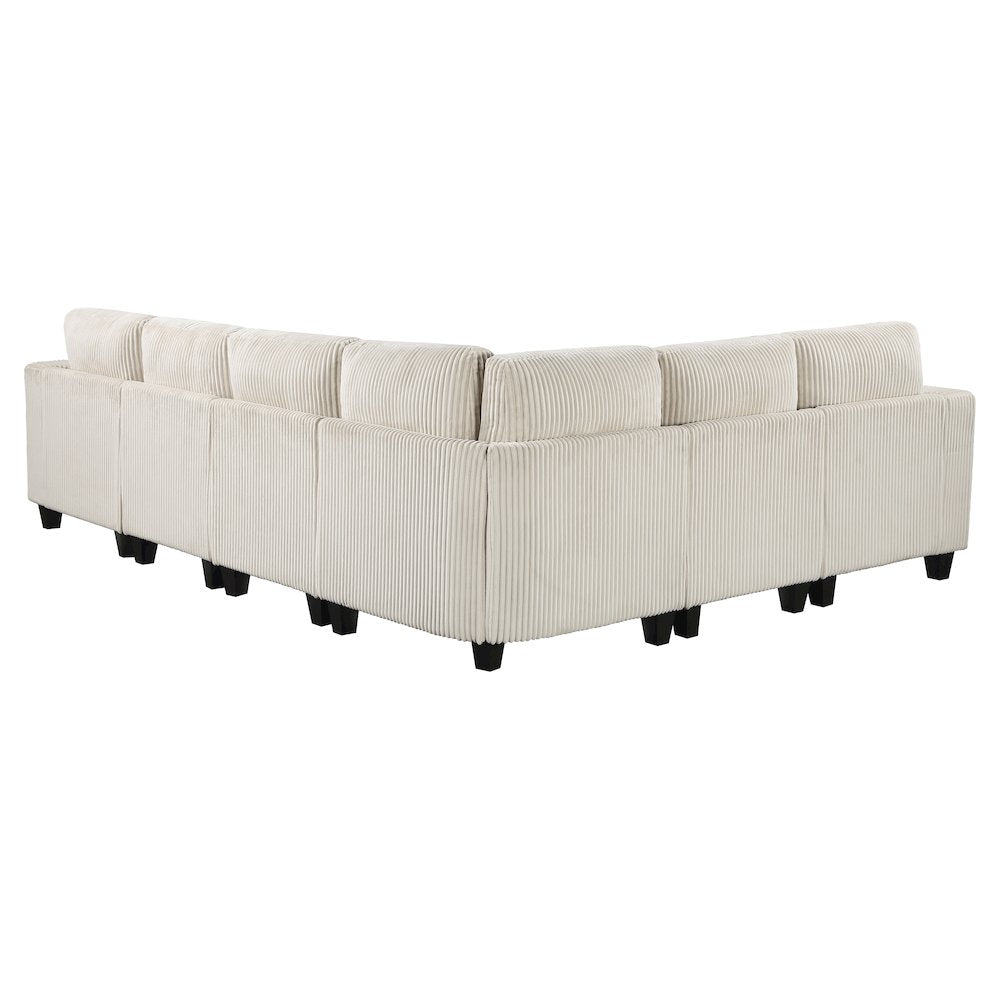 Walterboro Corduroy 6-Piece Sectional with Storage in Beige