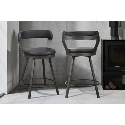 Appert Metal Swivel Counter Height Chair, set of 2 in Black