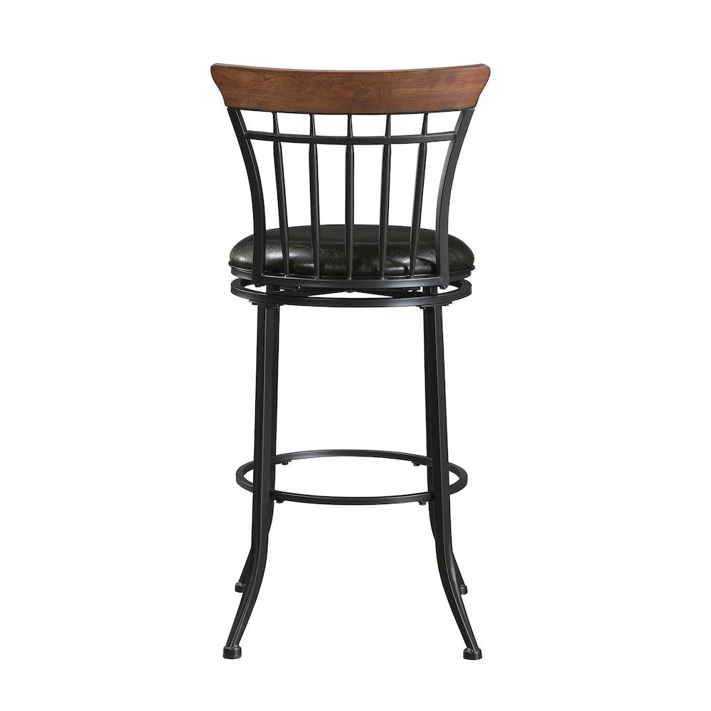 Ira Faux Leather Swivel Pub Height Chair in Brown