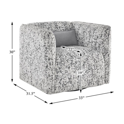 Finnegan Jacquard Swivel Chair in Gray