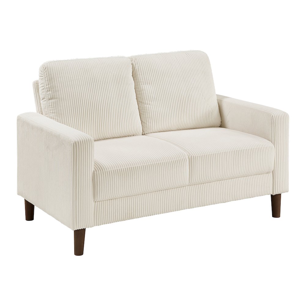 Crandall Corduroy Love Seat in Beige
