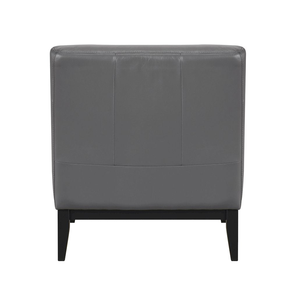 Houghton Leather Accent Chair in Dark Gray