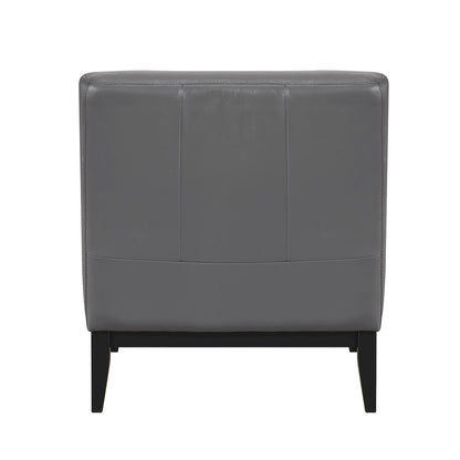 Houghton Leather Accent Chair in Dark Gray