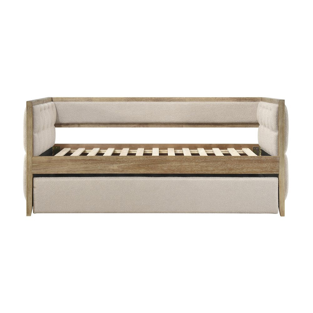 Roseburg Boucle Daybed with Trundle in Beige