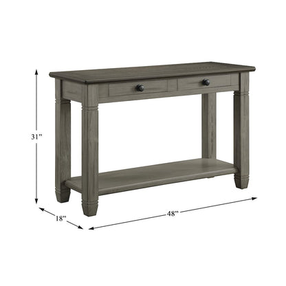 Granby Pine Sofa Table in 2-Tone Finish (Coffee and Antique Gray)