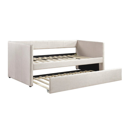 Trudy Textured Daybed with Trundle in Beige