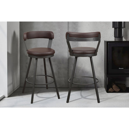 Appert Metal Swivel Pub Height Chair,  set of 2 in Brown