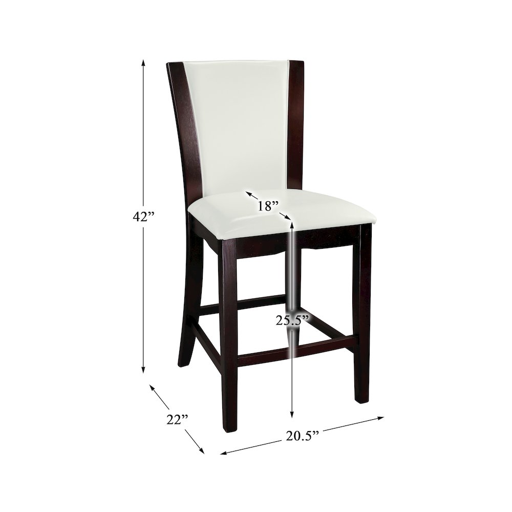 Daisy Wood Counter Height Dining Chair, set of 2 in White