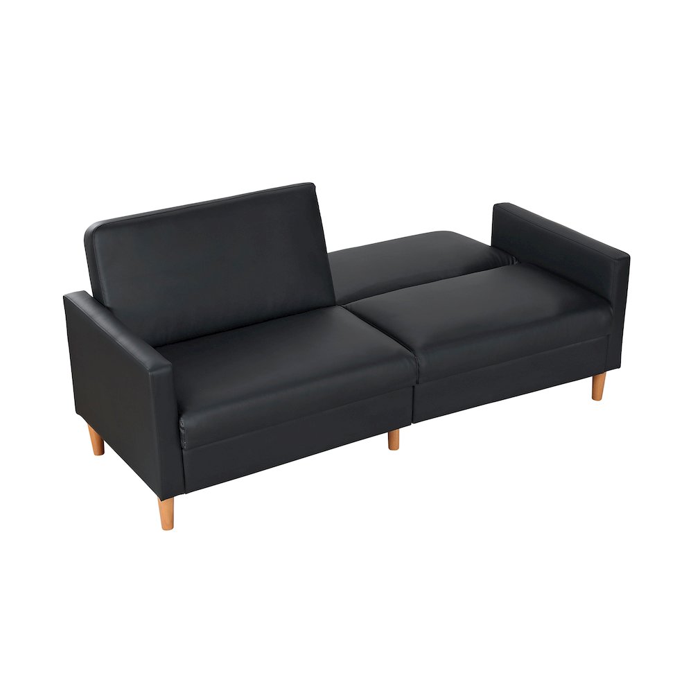 Carlton Faux Leather Elegant Lounger in Black