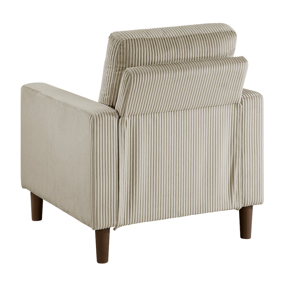 Crandall Corduroy 3pc Set: Sofa, Loveseat, Chair in Taupe