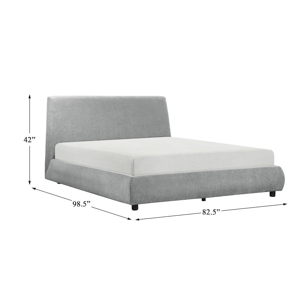 Alford Chenille California King Platform Bed in Gray