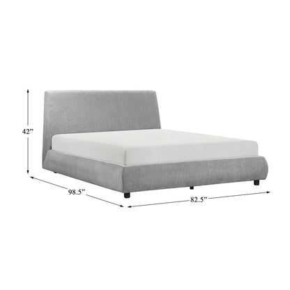 Alford Chenille California King Platform Bed in Gray