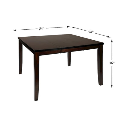 Mantello Wood Veneer Counter Height Dining Room Table in Cherry