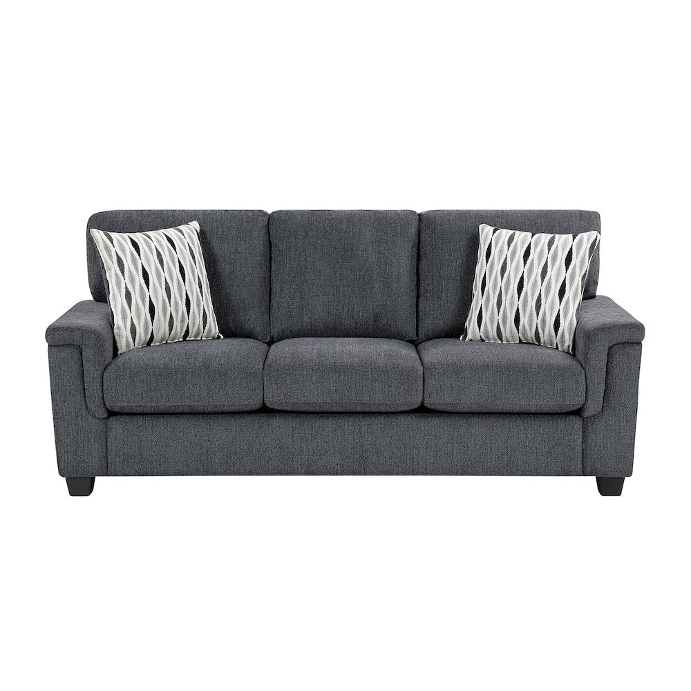Chelsea Chenille 3pc Set: Sofa, Loveseat, Chair in Dark Gray