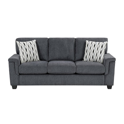 Chelsea Chenille 3pc Set: Sofa, Loveseat, Chair in Dark Gray