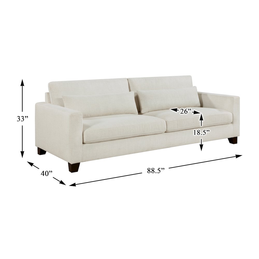 Zeke Textured Sofa in Ivory