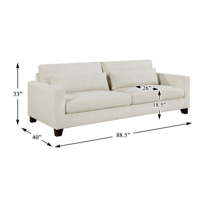 Zeke Textured Sofa in Ivory