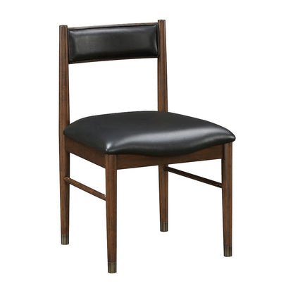 Clive Leather Dining Side Chair, Set of 2 in Black