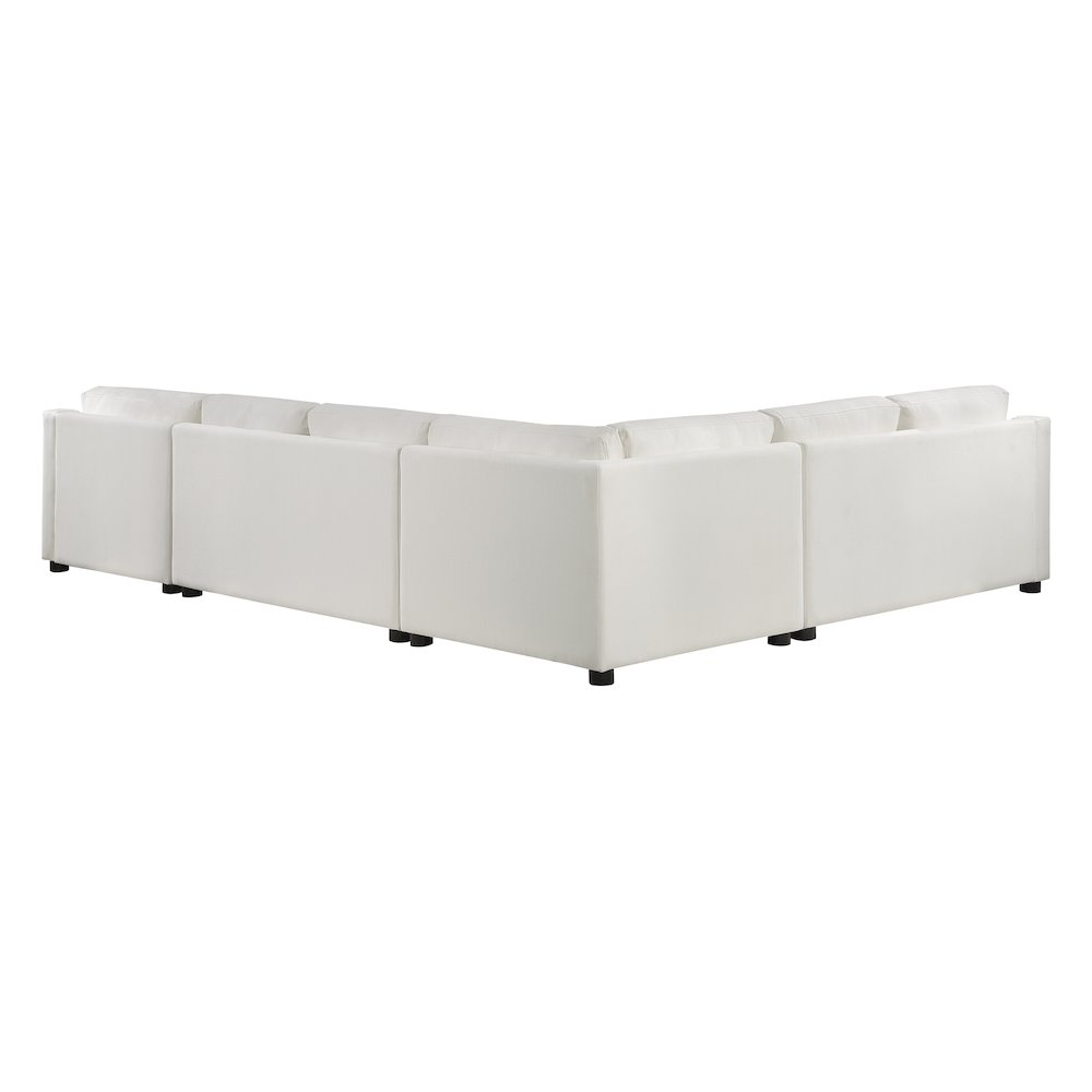Zayden Textured 4-Piece Sectional with Right Chaise in Ivory