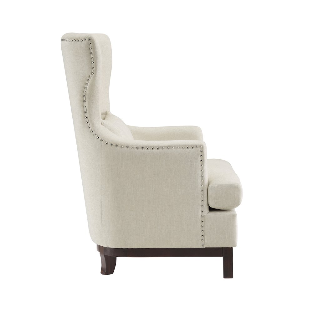 Adriano Textured Wingback Chair in Beige