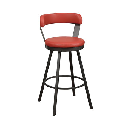 Appert Metal Swivel Pub Height Chair,  set of 2 in Red