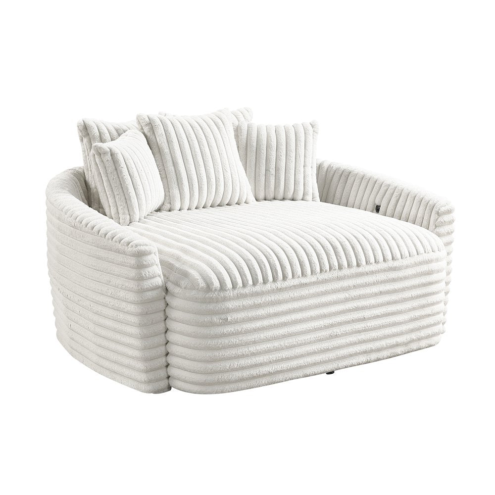Tomball Corduroy Oversized Chaise Lounge in Beige