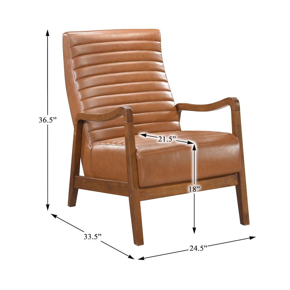 Rupert Faux leather Accent Chair in Matt Brown