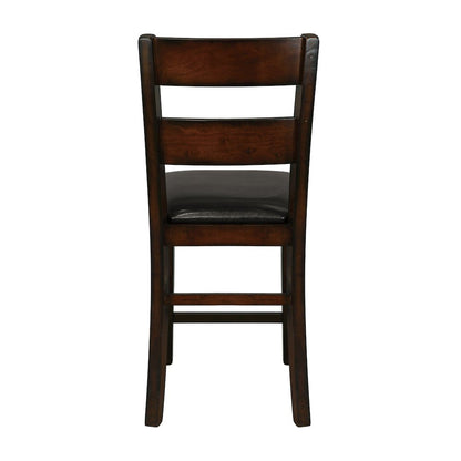 Mantello Wood Counter Height Dining Chair, set of 2 in Dark brown