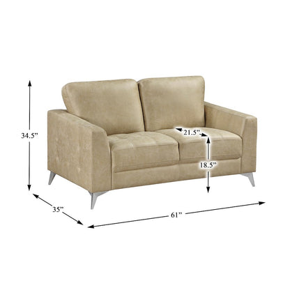 Cazon Microfiber Love Seat in Sand