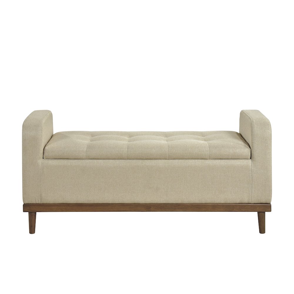 Brigitte Textured Lift Top Storage Bench in Light Brown