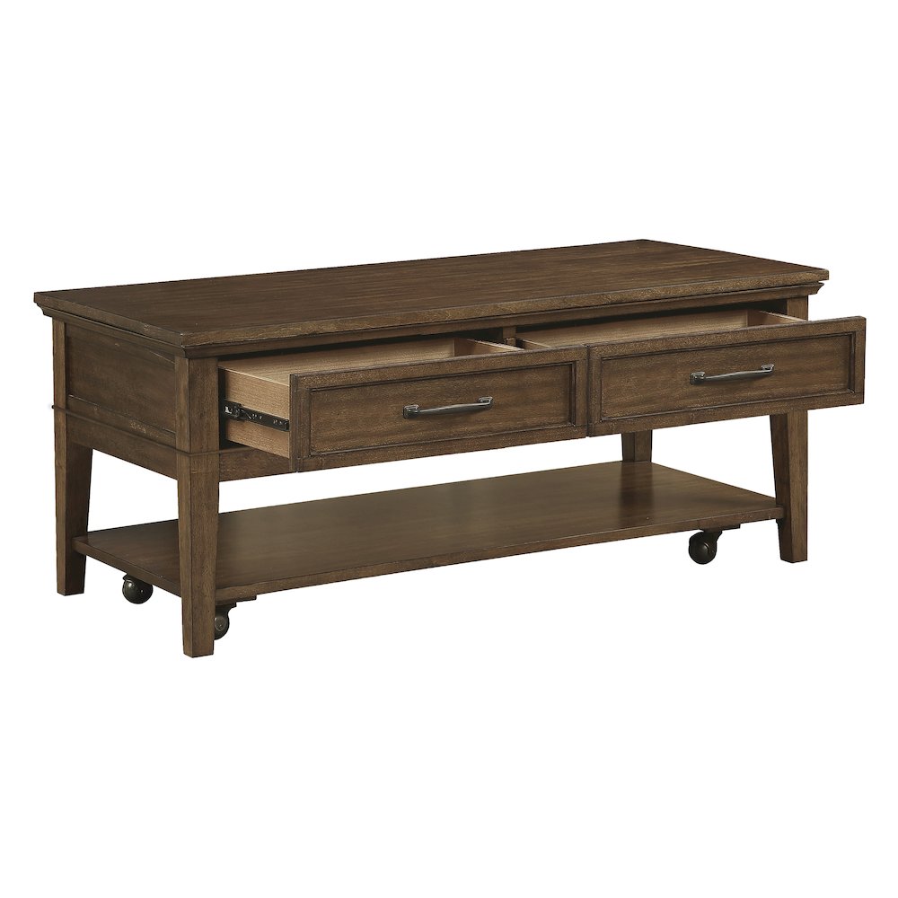 Whitley Asian Hardwood Cocktail Table in Brown