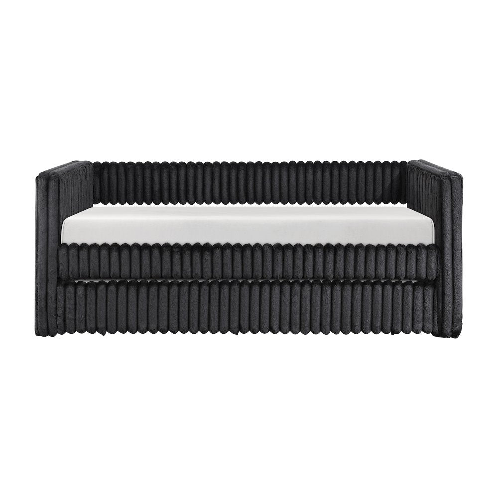 Chapman Corduroy Daybed with Trundle in Black