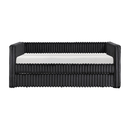 Chapman Corduroy Daybed with Trundle in Black
